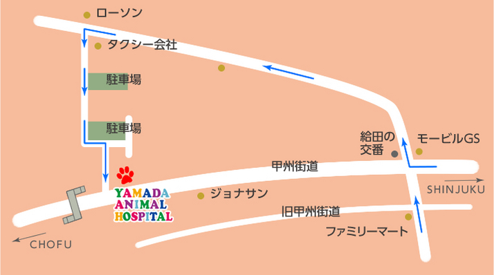 山田動物病院 アクセスマップ