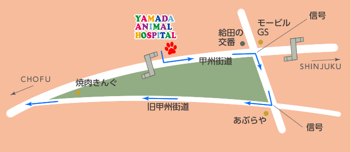山田動物病院 アクセスマップ